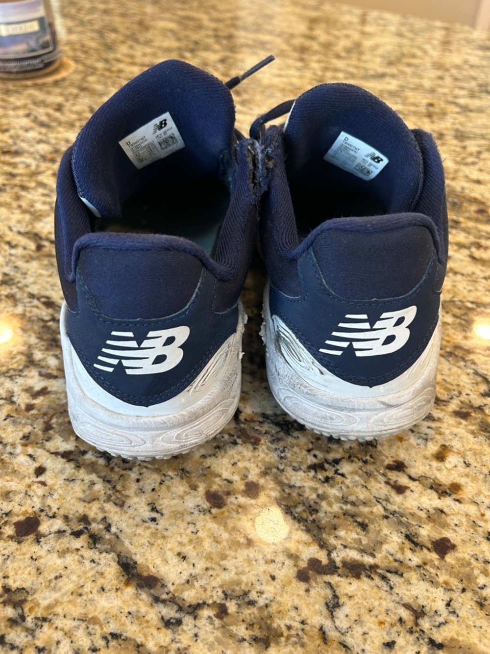 New Balance Men’s Navy and White Athletic Sneakers - Picture 3 of 6